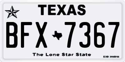 TX license plate BFX7367