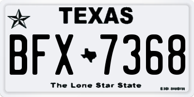 TX license plate BFX7368