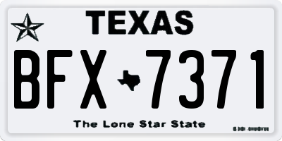 TX license plate BFX7371