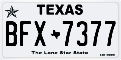 TX license plate BFX7377
