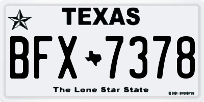 TX license plate BFX7378
