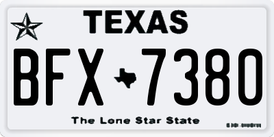 TX license plate BFX7380