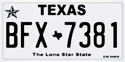 TX license plate BFX7381