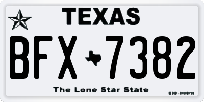 TX license plate BFX7382