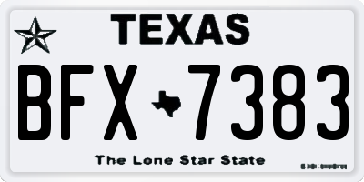 TX license plate BFX7383