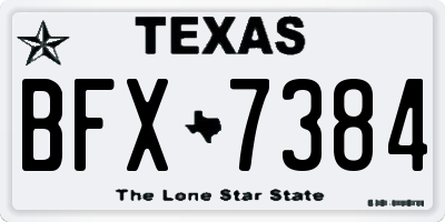 TX license plate BFX7384