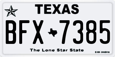 TX license plate BFX7385