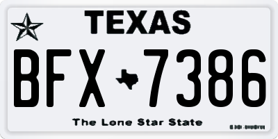 TX license plate BFX7386