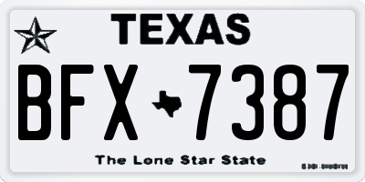 TX license plate BFX7387