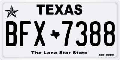 TX license plate BFX7388