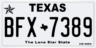 TX license plate BFX7389