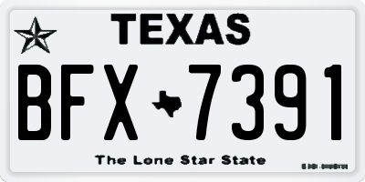 TX license plate BFX7391