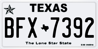 TX license plate BFX7392
