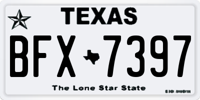 TX license plate BFX7397