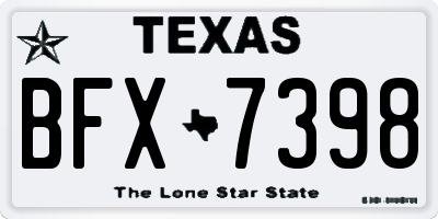 TX license plate BFX7398