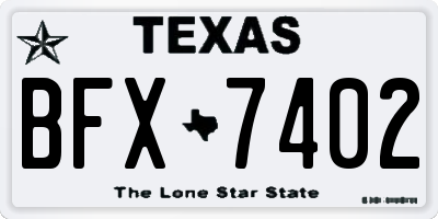 TX license plate BFX7402