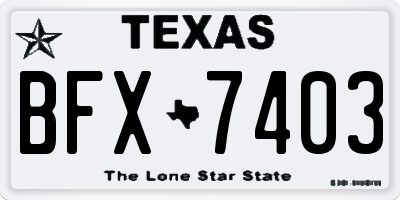 TX license plate BFX7403