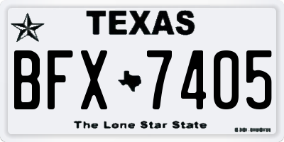 TX license plate BFX7405