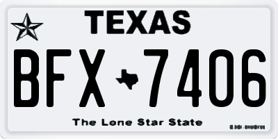 TX license plate BFX7406