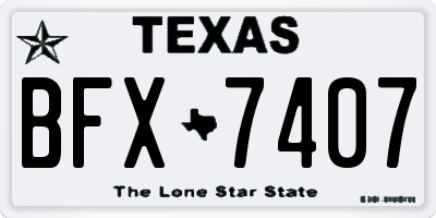 TX license plate BFX7407