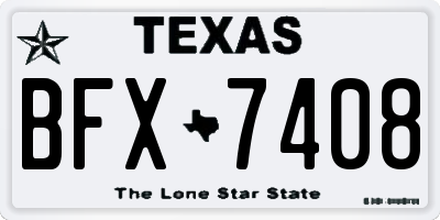 TX license plate BFX7408