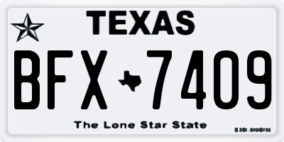 TX license plate BFX7409