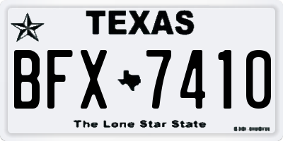 TX license plate BFX7410