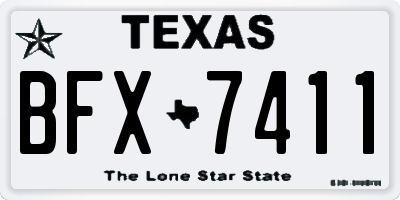 TX license plate BFX7411
