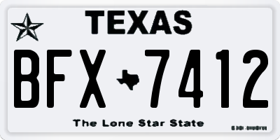 TX license plate BFX7412