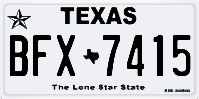 TX license plate BFX7415