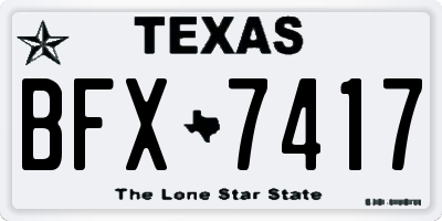 TX license plate BFX7417