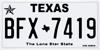 TX license plate BFX7419