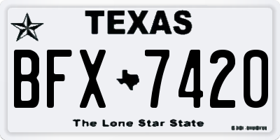 TX license plate BFX7420