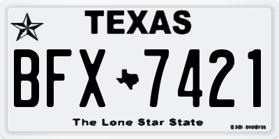 TX license plate BFX7421