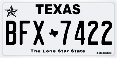 TX license plate BFX7422