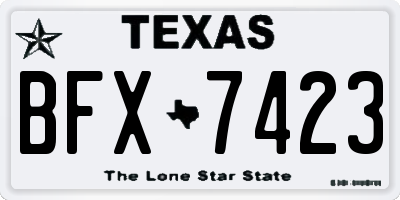TX license plate BFX7423