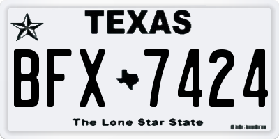 TX license plate BFX7424