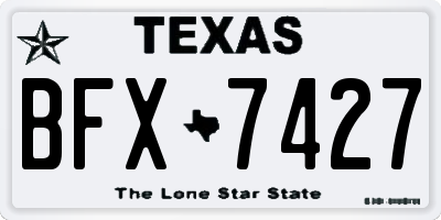 TX license plate BFX7427
