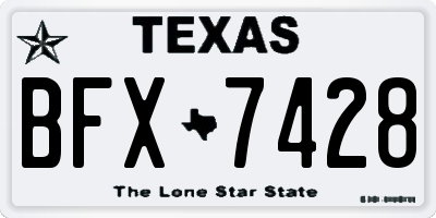 TX license plate BFX7428