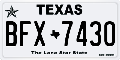 TX license plate BFX7430