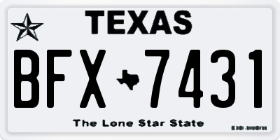 TX license plate BFX7431