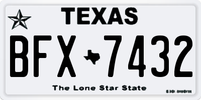 TX license plate BFX7432