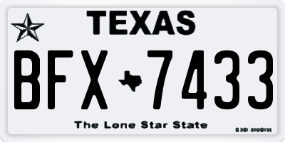 TX license plate BFX7433