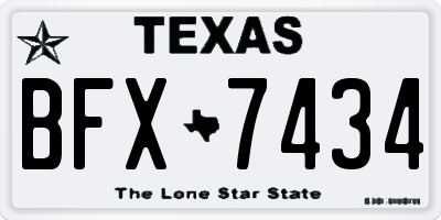 TX license plate BFX7434