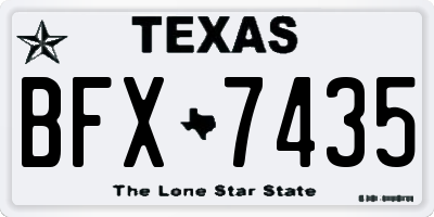 TX license plate BFX7435
