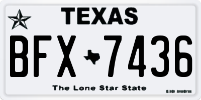 TX license plate BFX7436