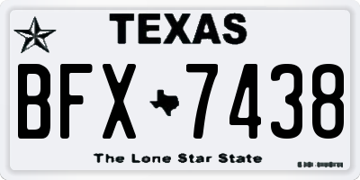 TX license plate BFX7438