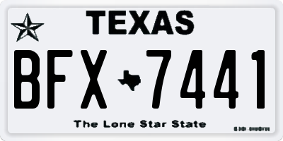 TX license plate BFX7441