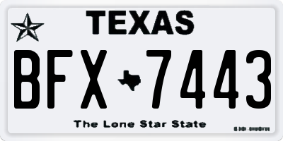 TX license plate BFX7443