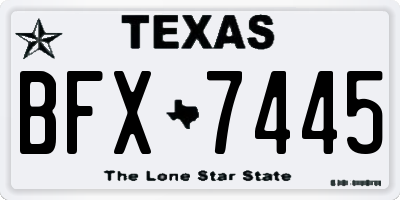 TX license plate BFX7445